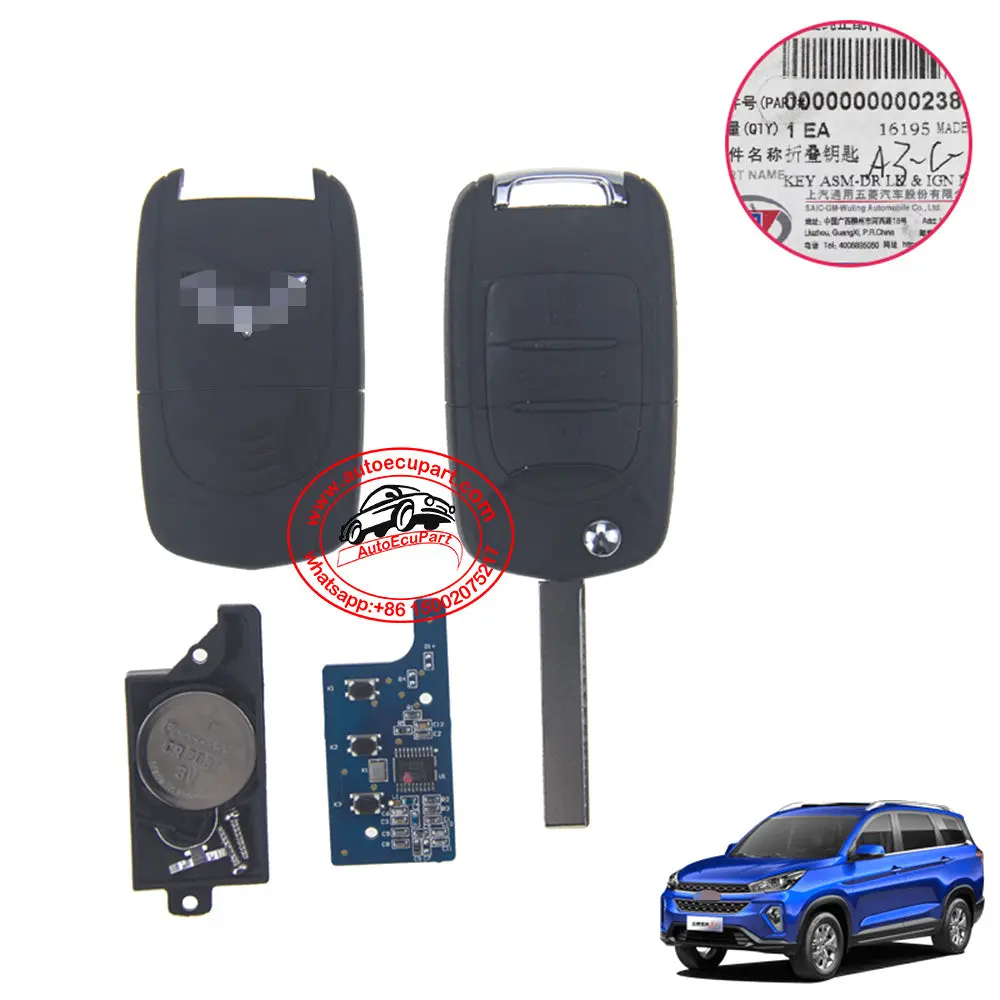 Genuine Flip Remote Key 433Mhz 3 Button For Sgmw Saic-Gm Wuling Wang Honkon 2018 (Blue Pcb) 1