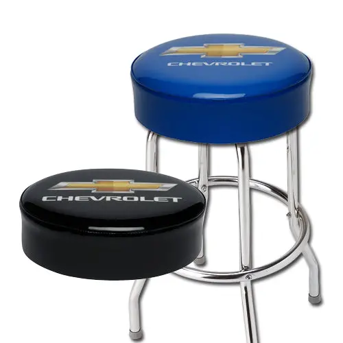 Chevrolet "Gold Bowtie" Logo Bar Stool For Counter Or Shop - 18" 24" Or 30" Height 1