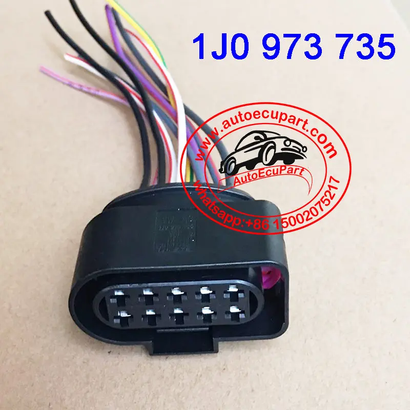 Genuine 10 Pin 1J0973735 Headlight Connector Plug For Audi Vw Seat Skoda 1J0 973 735 1