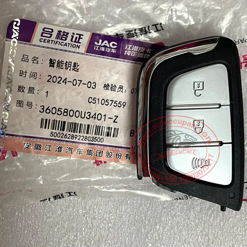 Genuine 3605800U3401-Z Poximity Smart Key For Jac T8 433Mhz Id47 Ncf29axx 3 Button 1