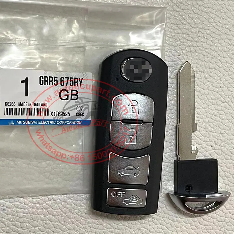 Genuine Ske13e-02, Grr5-675Ry Smart Key 433Mhz Id49 For Mazda 4 Button Grr5675ry 1