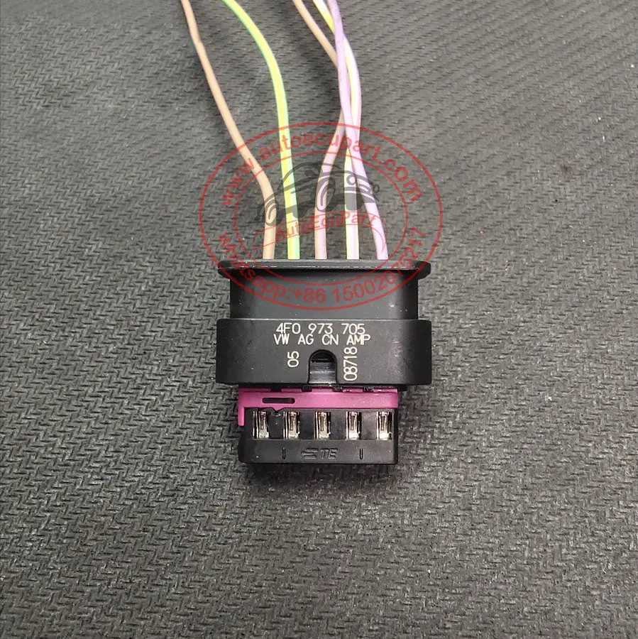 Genuine Mass Air Flow Sensor Maf Connector Pigtail 5-Pin For Vw Audi 4F0973705 1