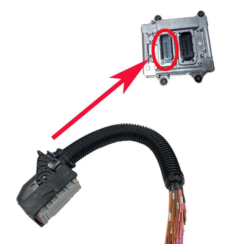 (Grey) 76Pin Ecu Connector Plug With Cable Harness For Ram 2500 Diesel Xichai J6 Weichai 612650080075 3601115-91E-52E Ecm 1
