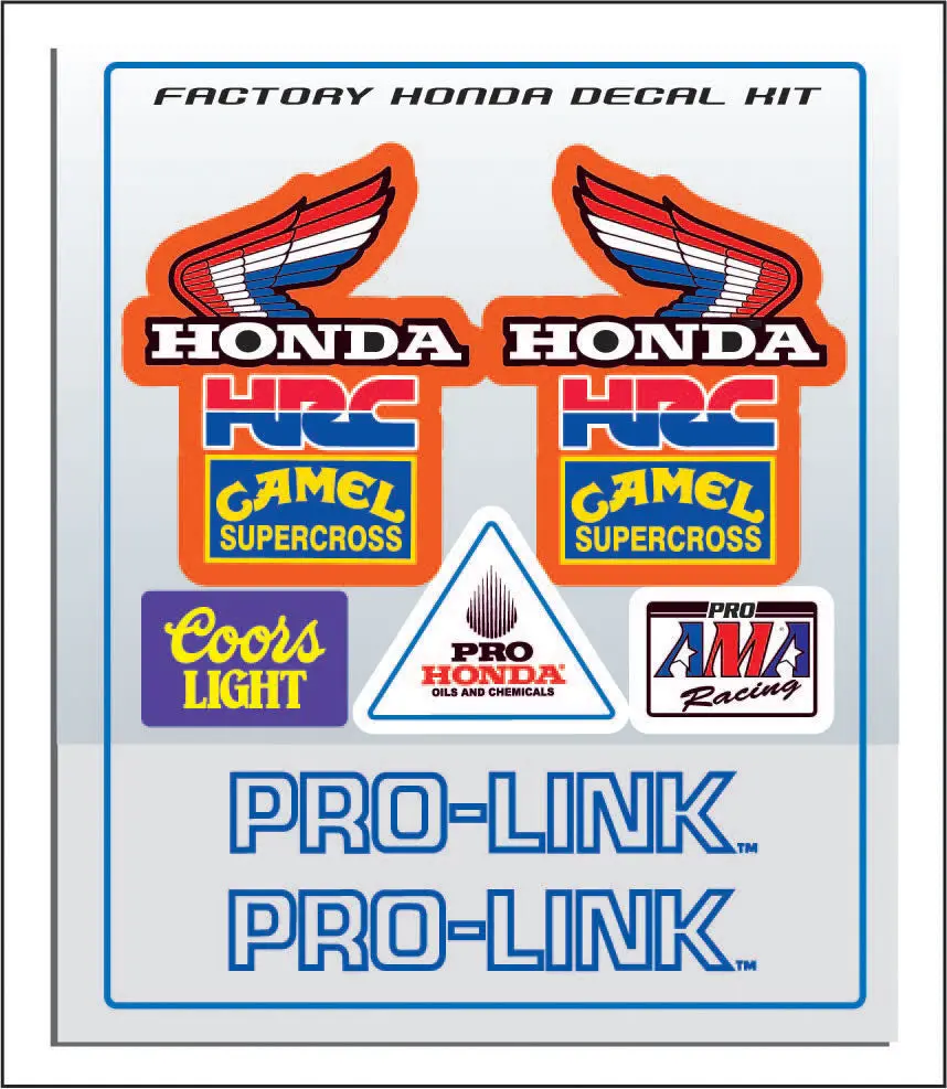 Honda, 1980S, Factory Supercross Decals, Reproduction 1