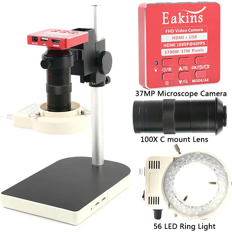 Hdmi Microscope Camera Usb 37Mp 1080P Tf Video Recorder 100X Video Electronic Repair 1