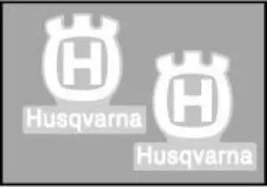Husqvarna, 1978-82, Logo Tank Decals, White, Reproduction 1