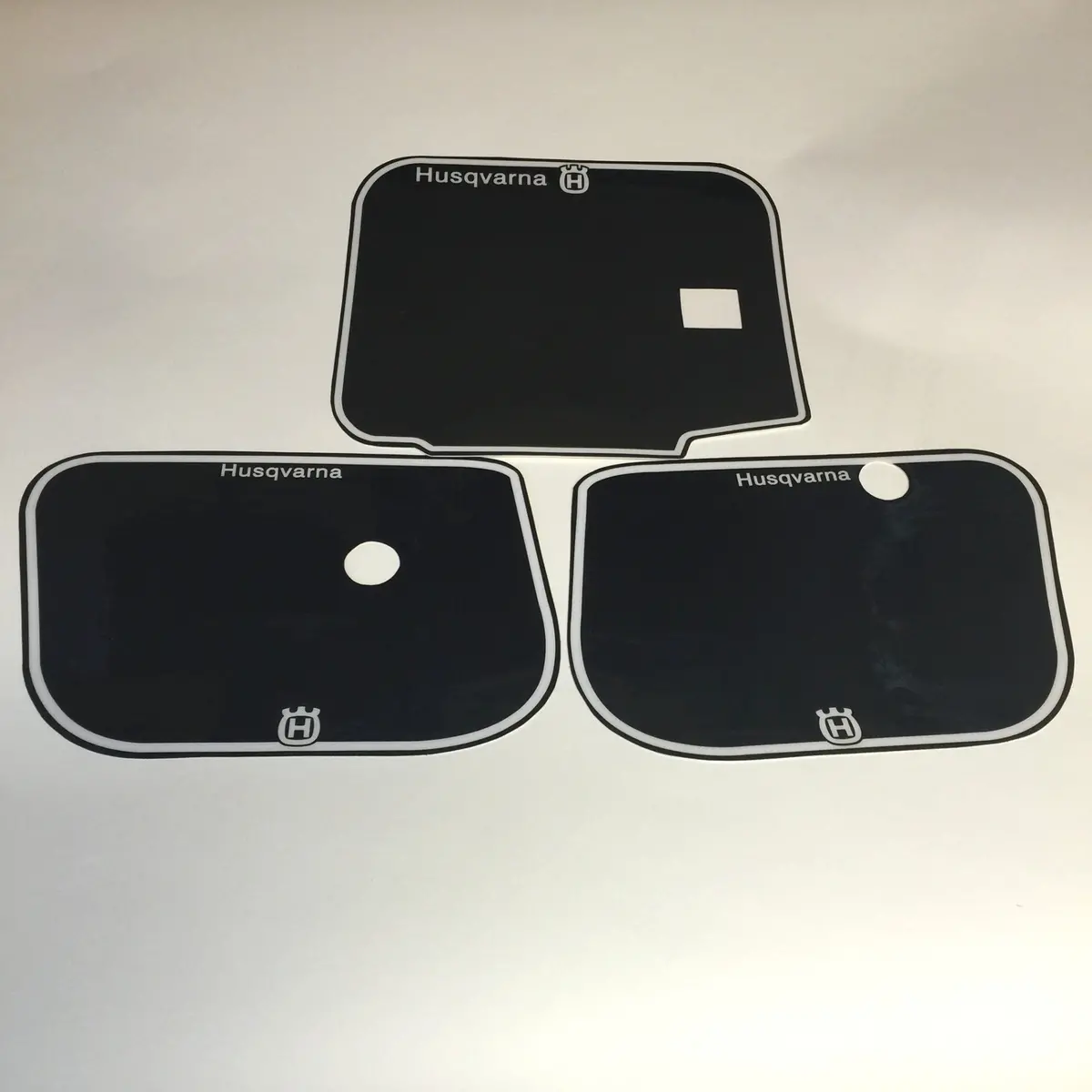 Husqvarna, 1983, Number Plate Background Decals, Black, Reproduction 1