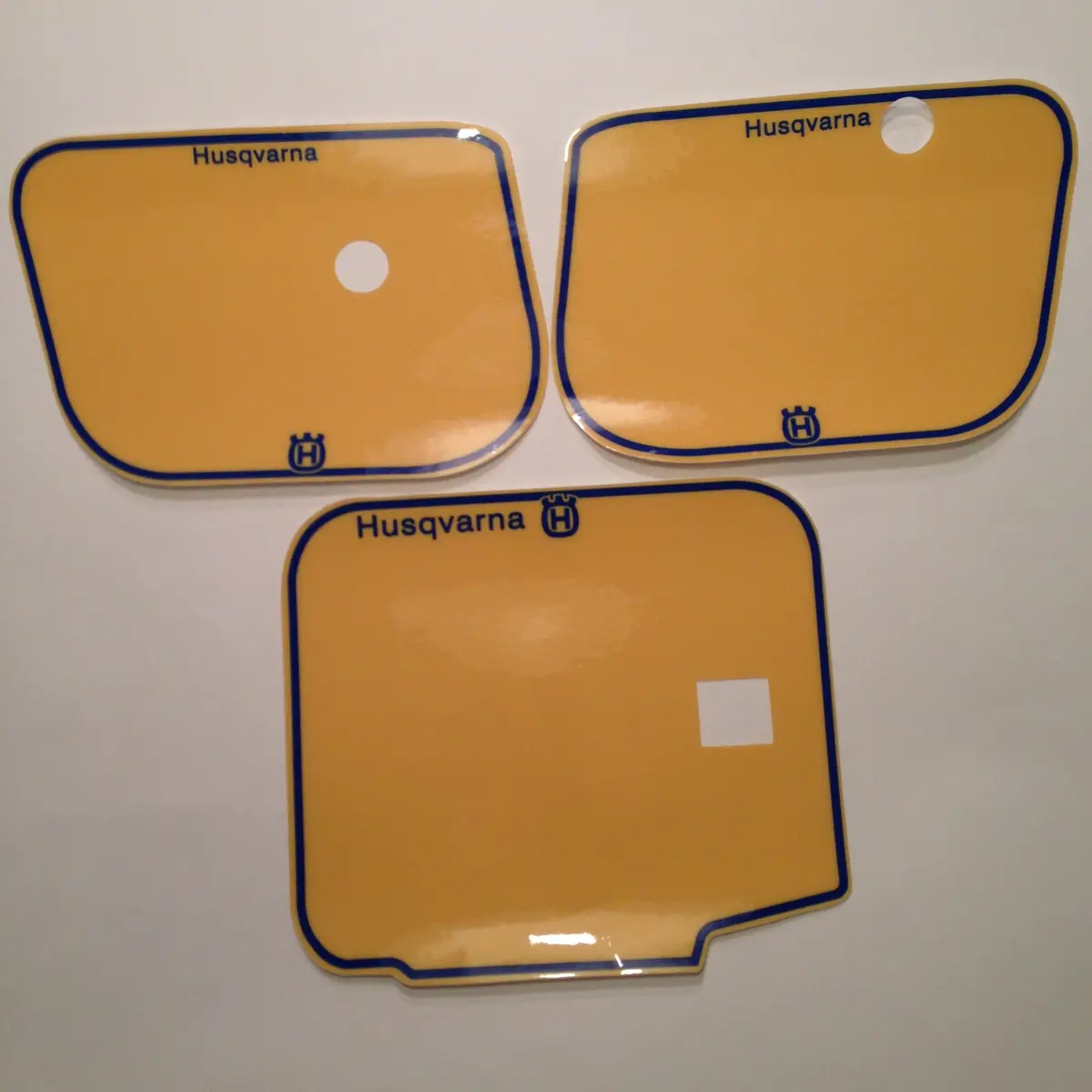 Husqvarna, 1983, Number Plate Background Decals, Yellow, Reproduction 1