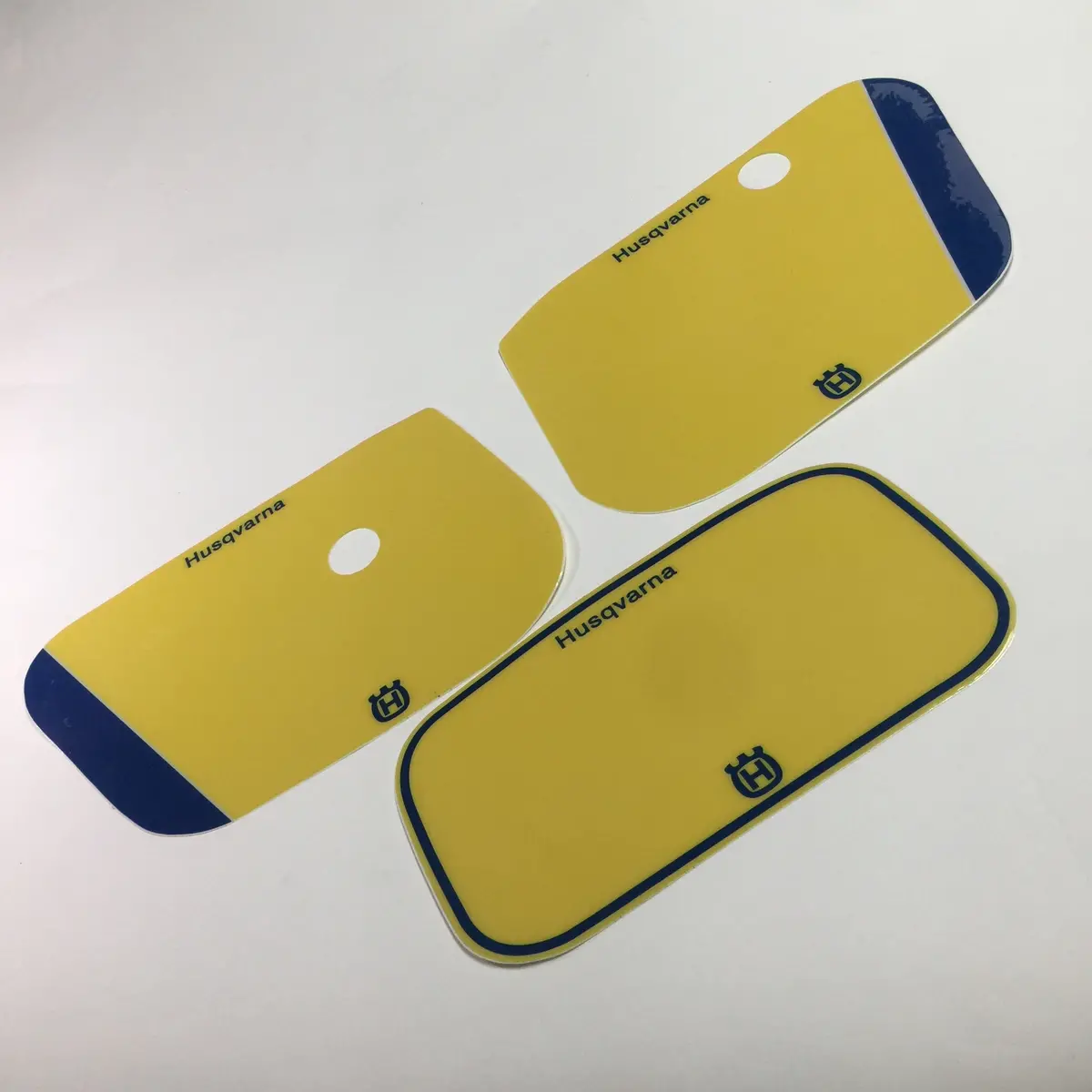 Husqvarna, 1984, Enduro Number Plate Background Decals, Husky Yellow, Reproduction 1