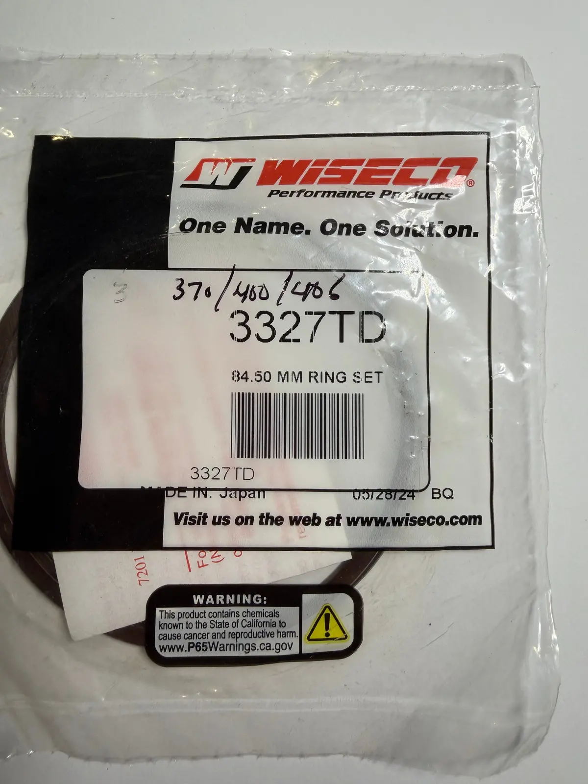 Can Am Piston Rings 370/400/406Cc  84.50/85.00 Mm And 486 Cc Wiseco, 85.50/86.00 Mm 1
