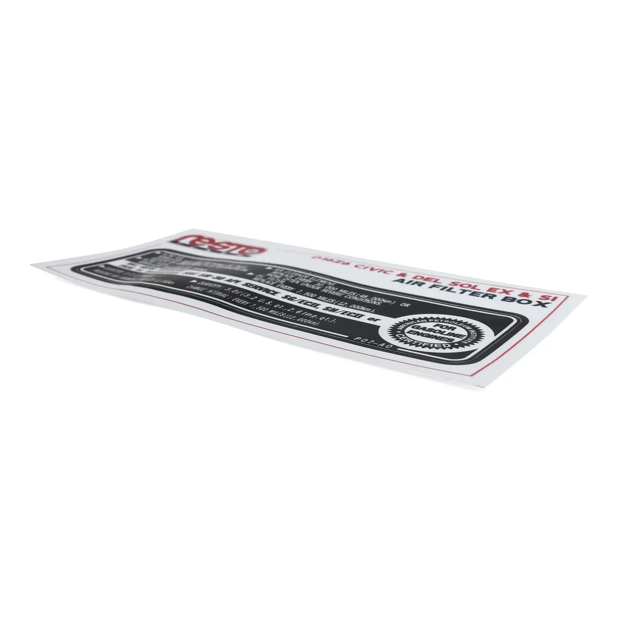 Restotuner 1992-1995 Civic/Del Sol Ex & Si Air Filter Box Replacement Decal 2