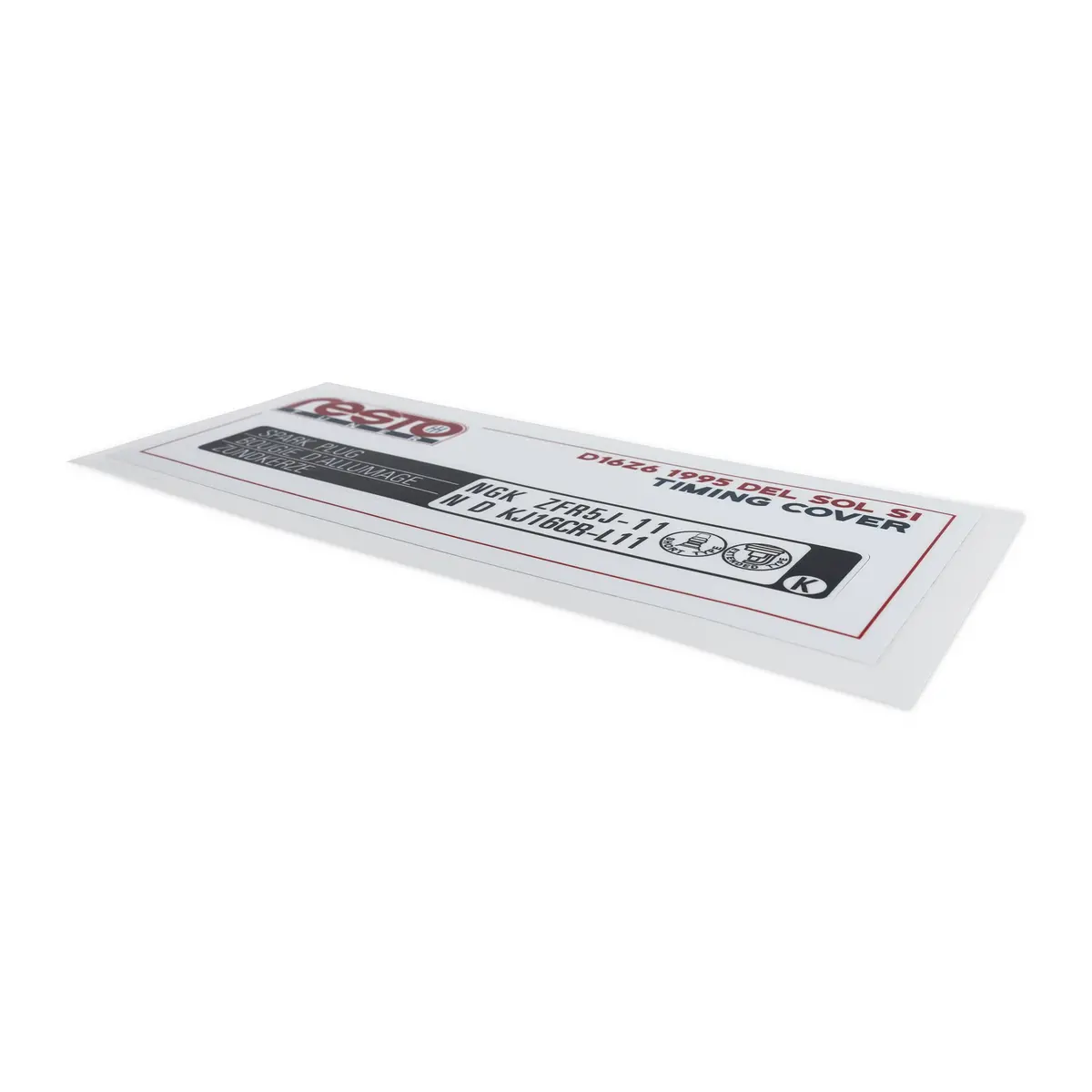 Restotuner 1992-1995 Civic/Del Sol Si/Ex Timing Cover Replacement Decal 2