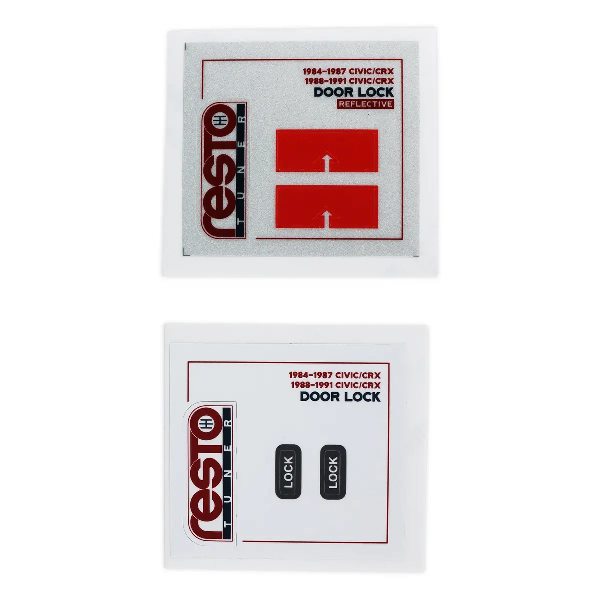 Restotuner 84-87 & 88-91 Civic/Crx Interior Door Handle Replacement Decals 1