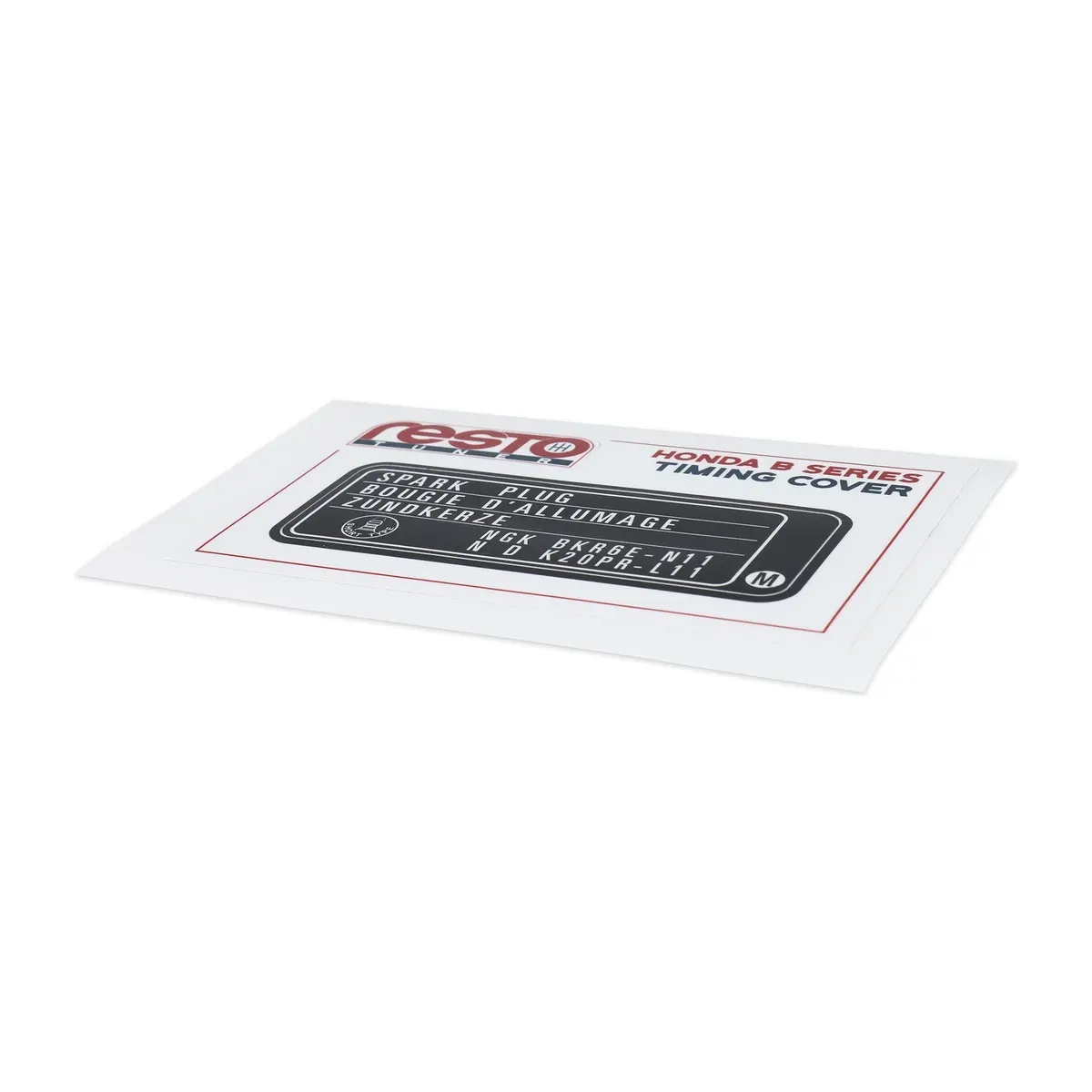 Restotuner B Series Timing Cover Replacement Decal 2