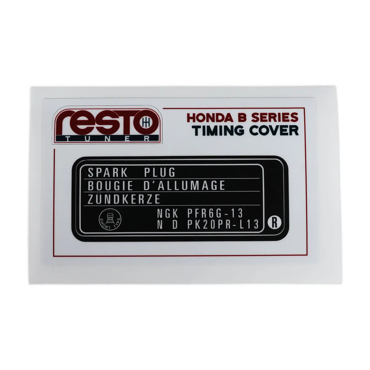 Restotuner B Series Timing Cover Replacement Decal 3