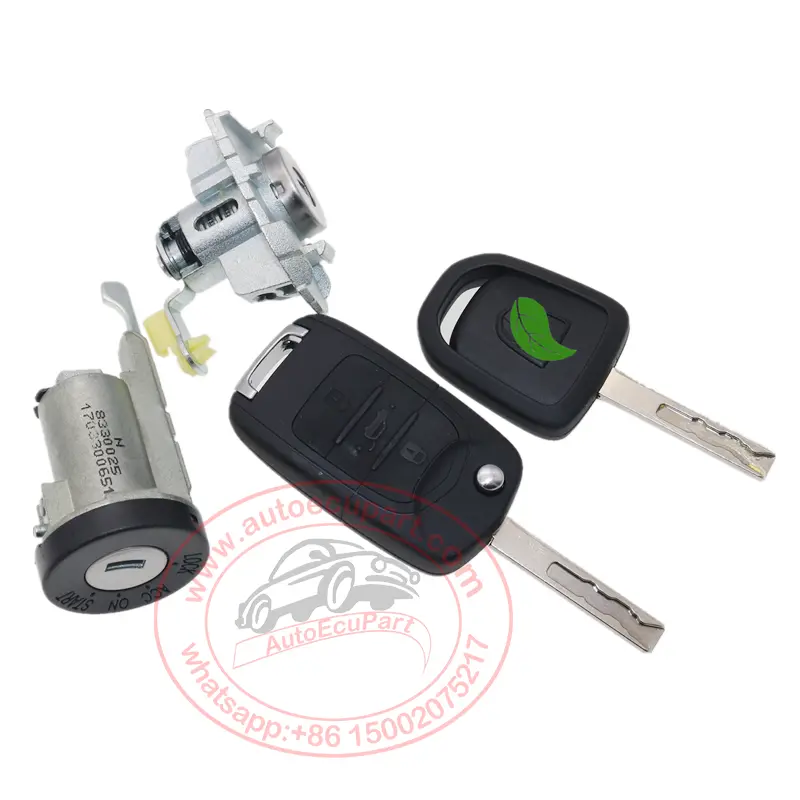 Ignition Lock Set + Left Door Lock + Transponder Key + Flip Remote 433Mhz 47 Chip For Chevrolet Groove (Baojun 510) 1
