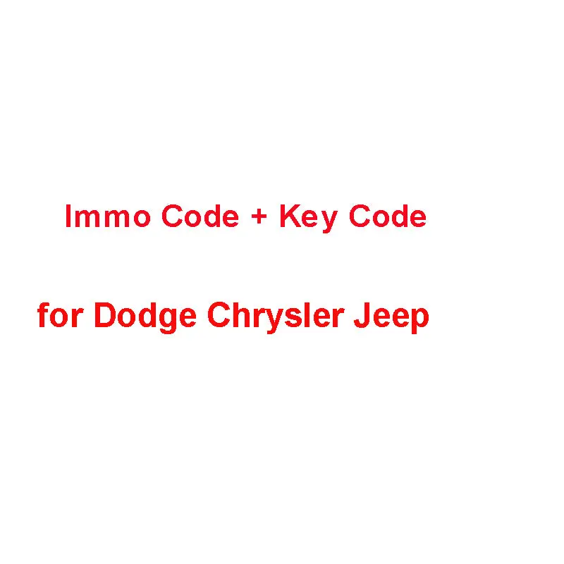 Immo Pin Code, Key Code Calculation Service For Dodge Chrysler Jeep 1