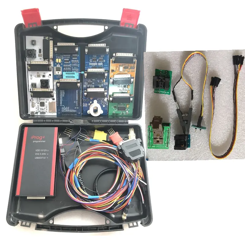 Durable Iprog+Plus With Full Adapters With Nano 93Cxx Socket, Sop8 Socket Clip,  (Immo + Mileage Correction + Airbag Reset) 1