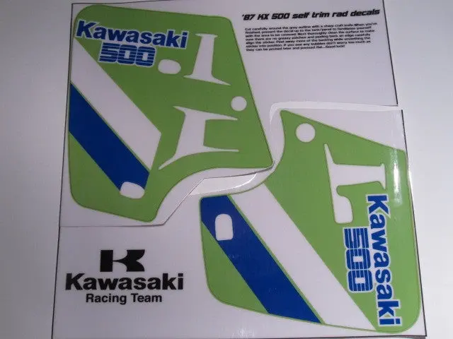 Kawasaki, 1987, Kx 500, Rad Decals, Self Cut, Reproduction 1