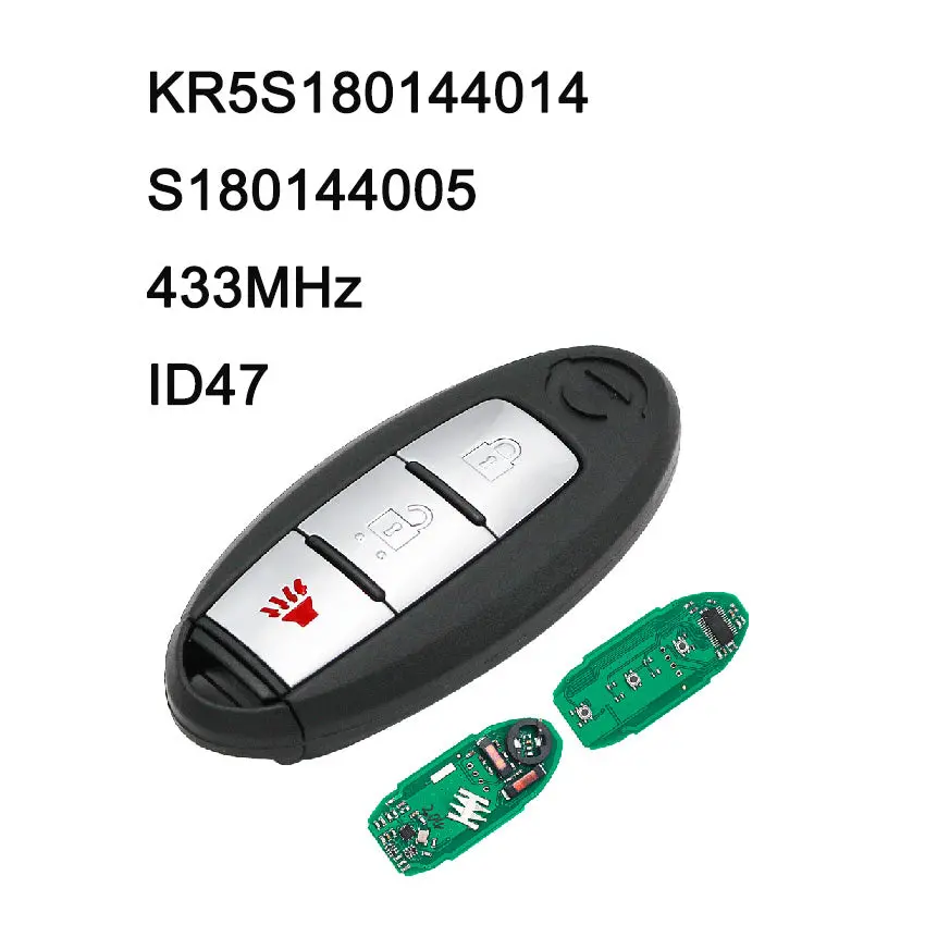 Kr5s180144014 S180144005 Smart Key 433Mhz Id47 Hitag-3 Pcf7952f Chip For Nissan Pathfinder 3 Button 1