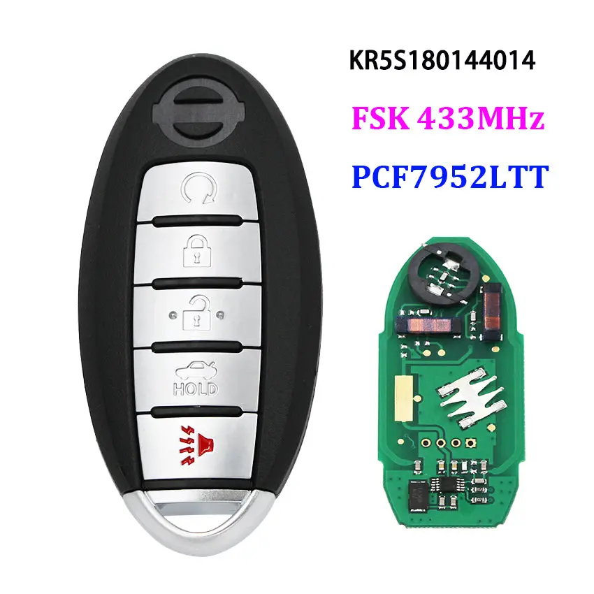 Kr5s180144014 Smart Key 433Mhz Pcf7952ltt Chip For Nissan Patrol 5 Button 1