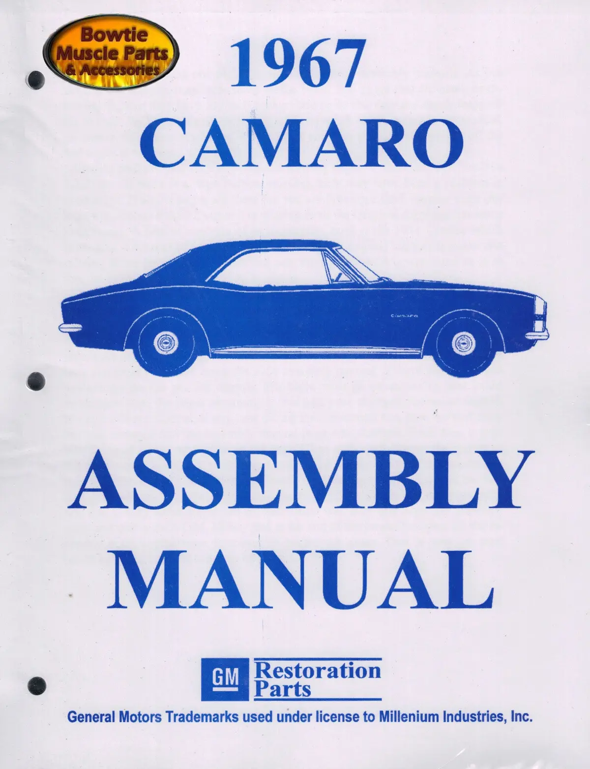 1967 67 Camaro Factory Assembly Manual Z28 Ss Rs - 418 Pages! 1