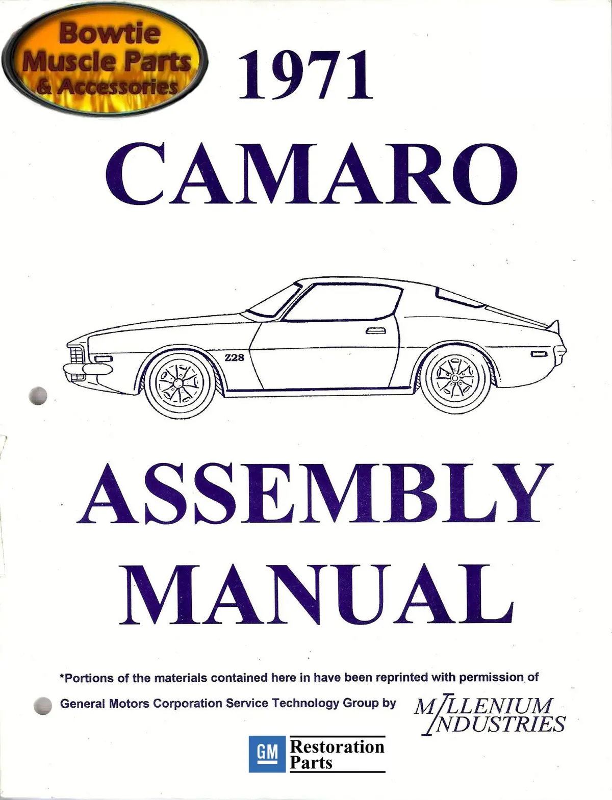 1971 71 Camaro Factory Assembly Manual Z28 Ss Rs - 426 Pages! 1
