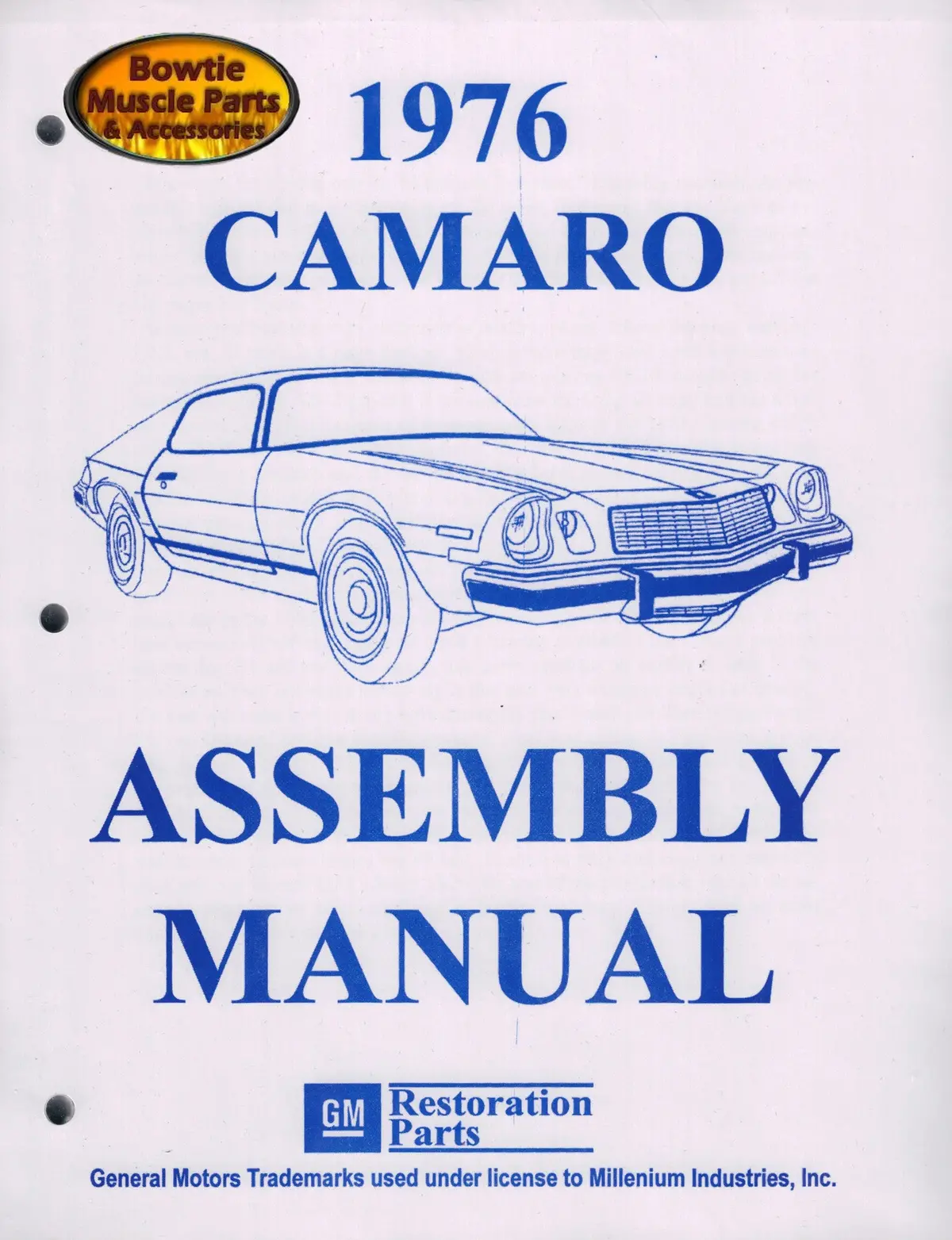 1976 76 Camaro Factory Assembly Manual Z28 Ss Rs - 456 Pages! 1