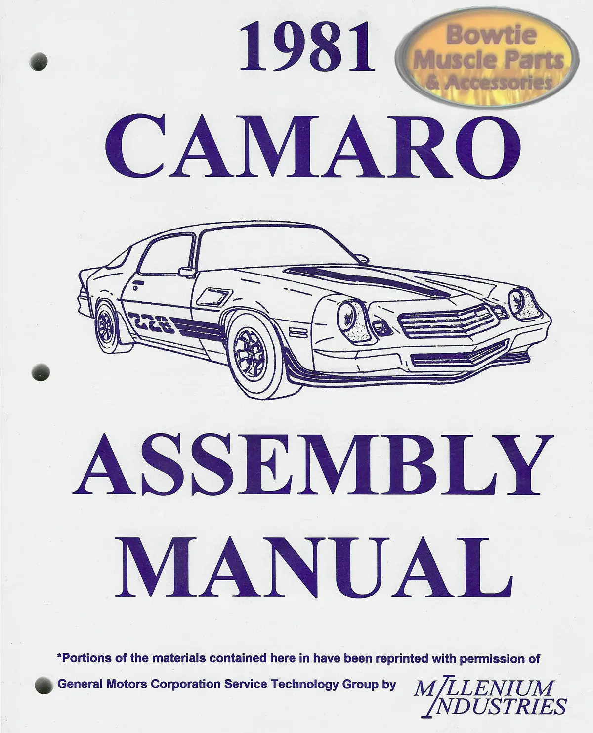 1981 81 Camaro Factory Assembly Manual Z28 Rs Berlinetta 1