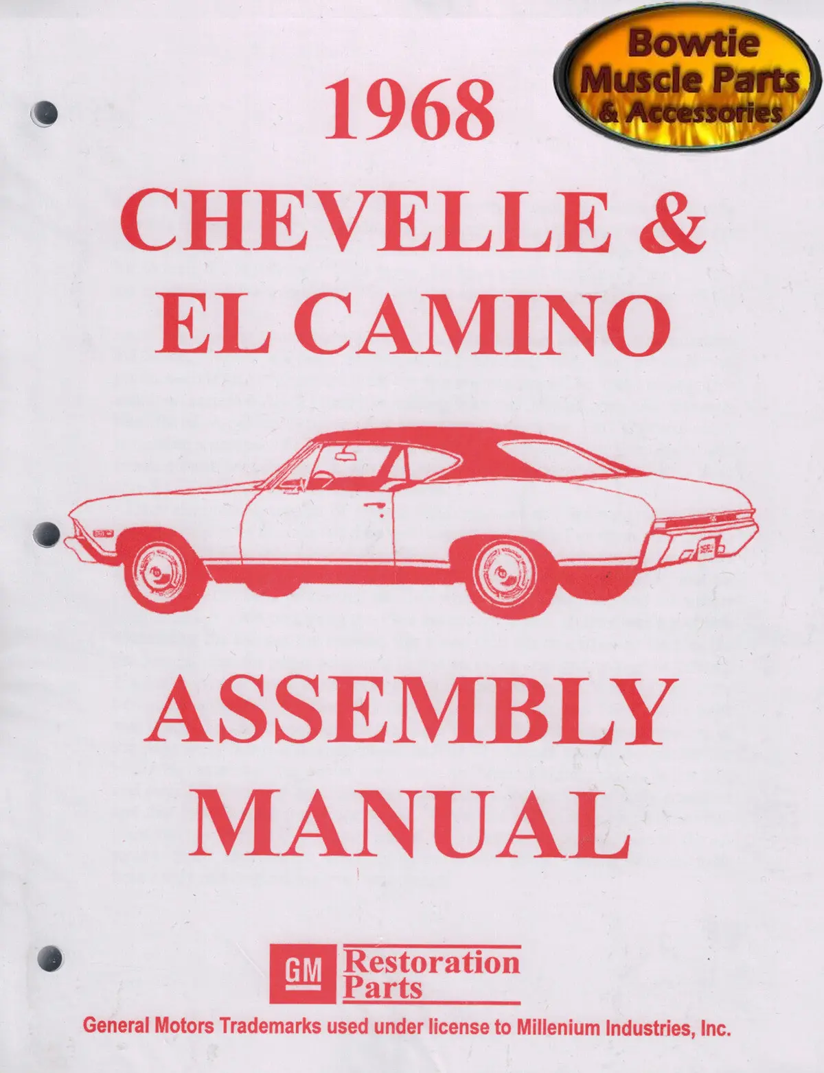 1968 68 Chevelle Malibu El Camino Ss Factory Assembly Manual Book - 450 Pages! 1