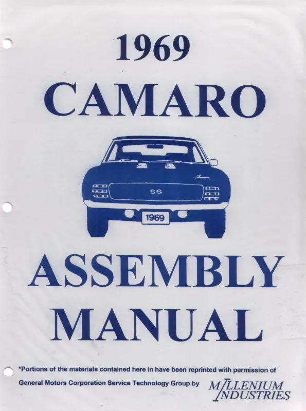 1969 69 Camaro Factory Assembly Manual Z28 Ss Rs - 488 Pages! 1