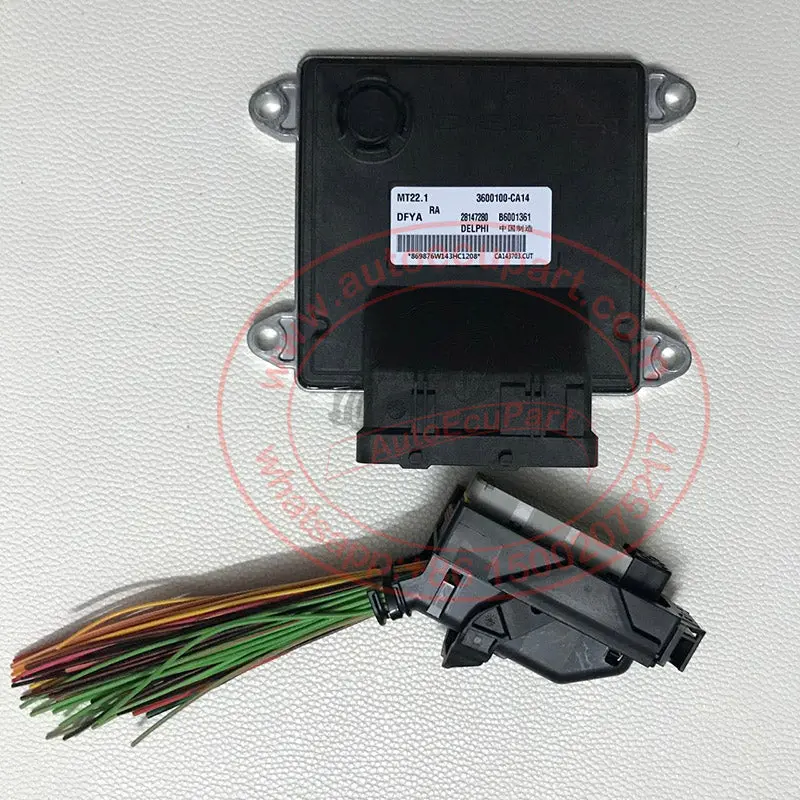 New Delphi Ecu B6001361 3600100-Ca14 28147280 + Mt22.1 Ecu Connector Harness For Dongfeng Dfya Engine Computer Ecm 1