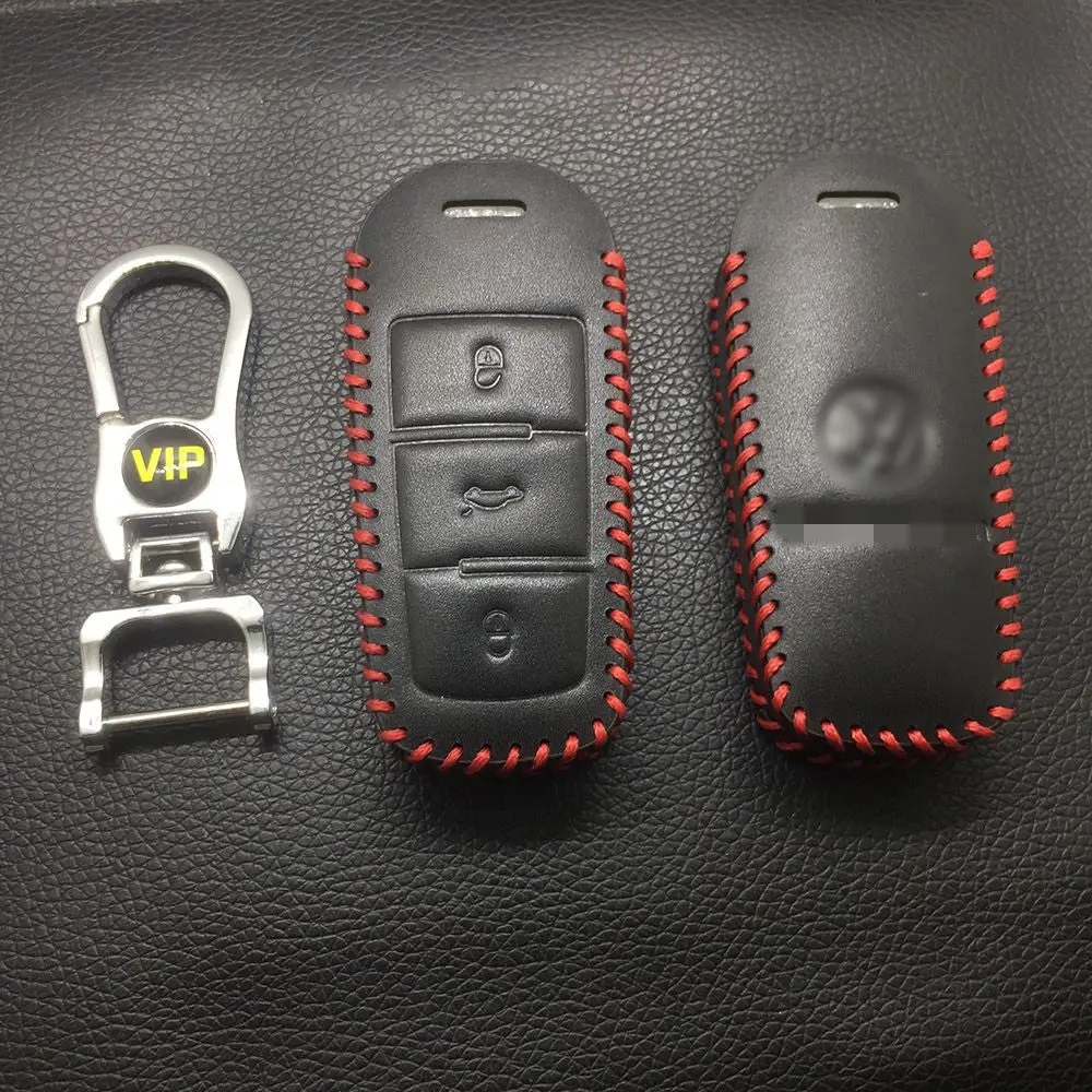 Leather Case For Volkswagen Magotan Smart Card Car Key - 5 Sets 1