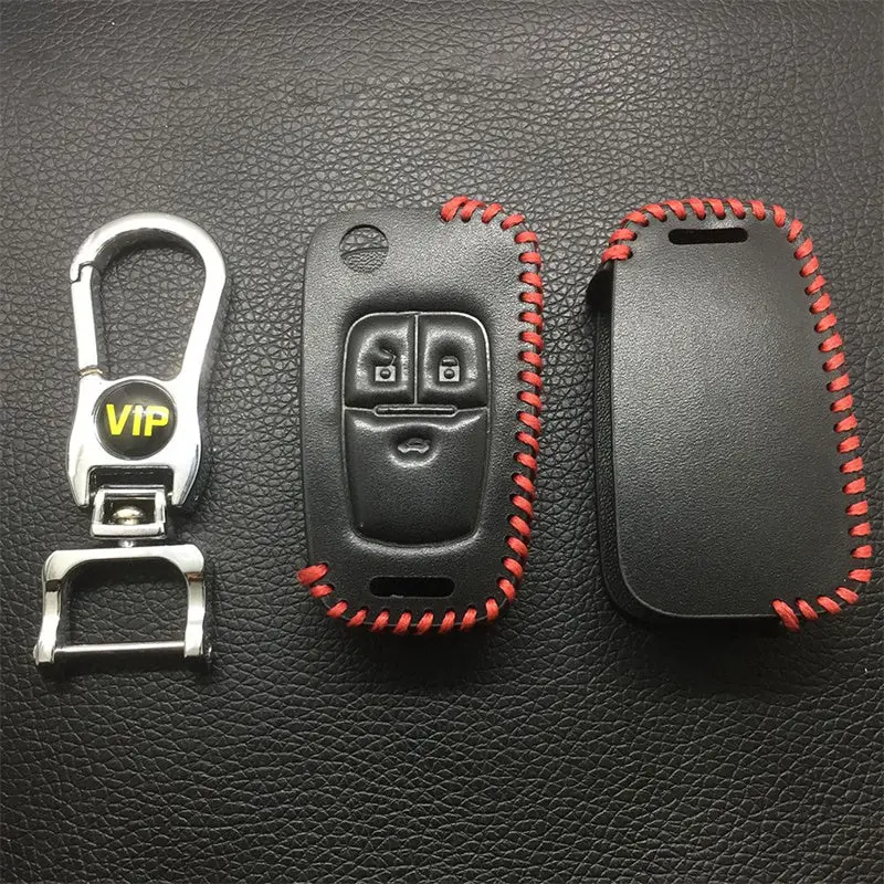 Leather Case For Buick Chevrolet 3 Buttons Folding Car Key - 5 Sets 1