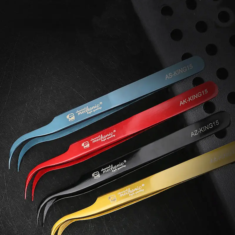 1Pcs Mechanic King15 Tweezers Electronics Ic Chip Removal Tool Soldering Pliers For Motherboard Repair Forceps 2