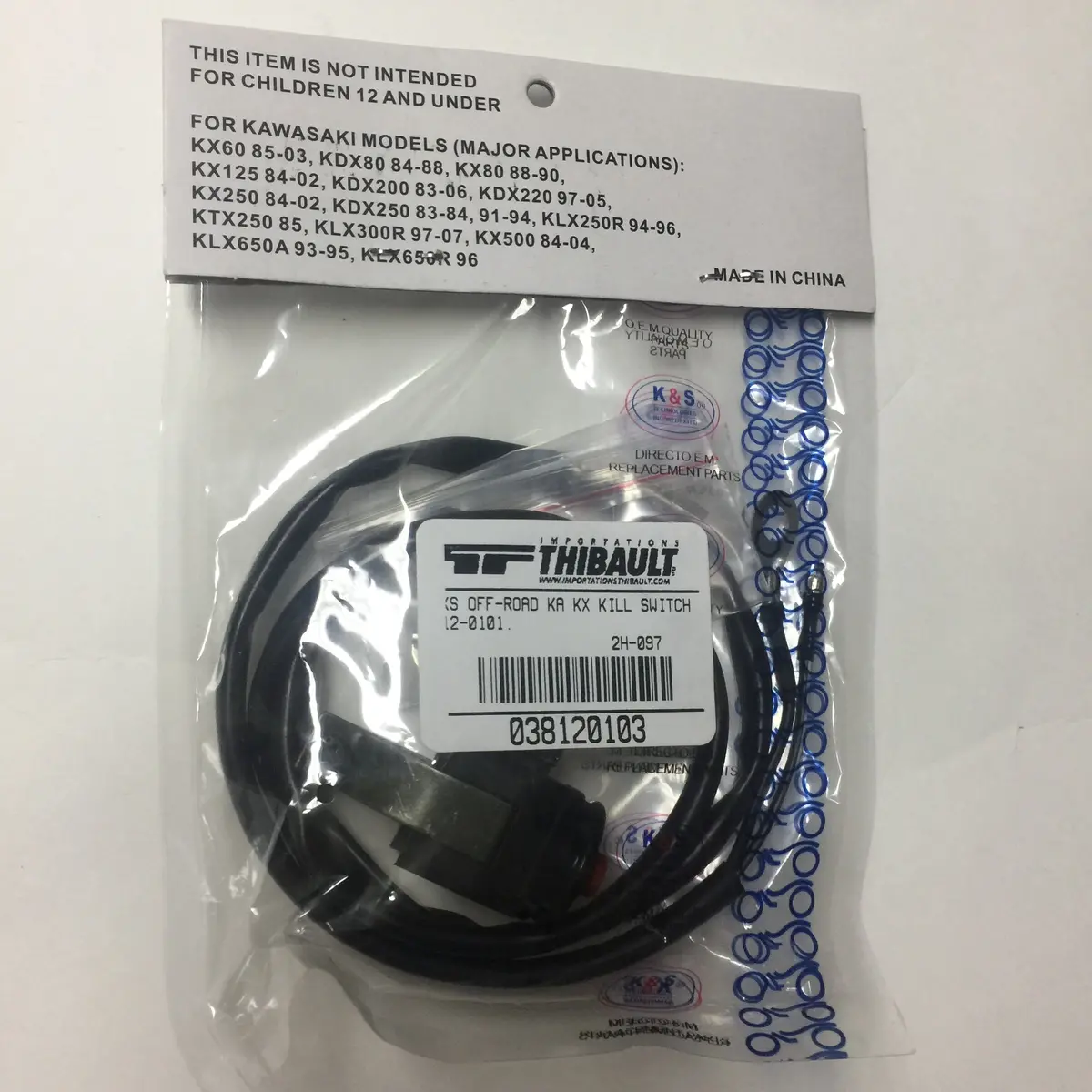 Kill Switch, 31" Wire,  Off-Road Kawasaki, Also Fits Can Am, May Fit Other Models 1