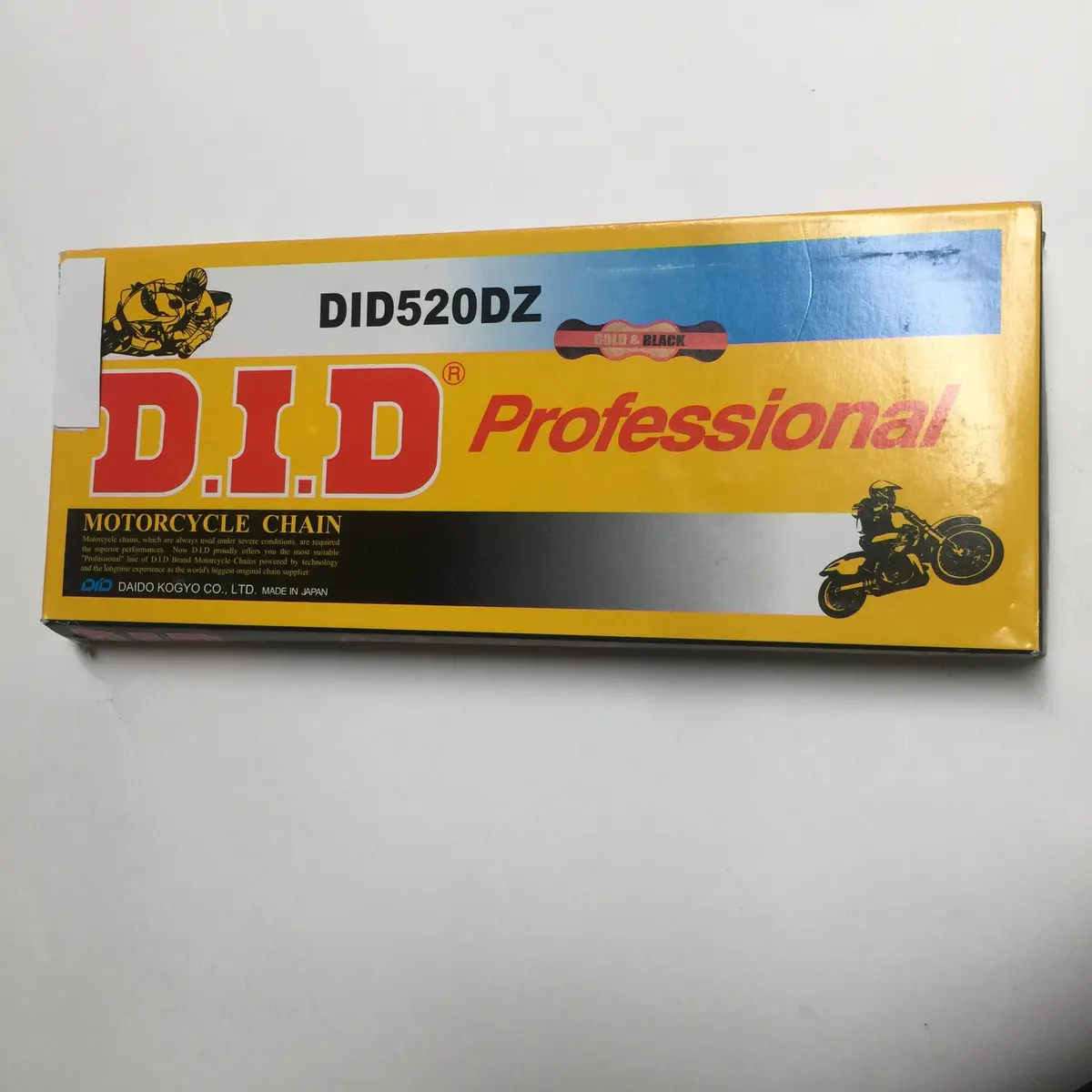 Motocross Chain, D.I.D, 520Dz2-110 Link, Gold/Black 1