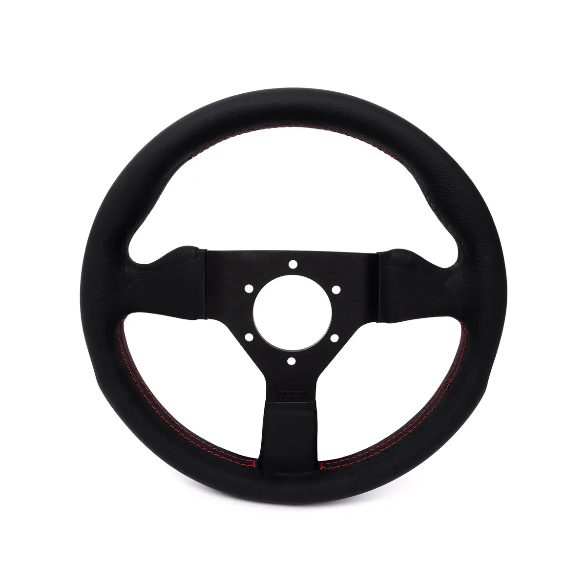 Momo Montecarlo Leather Steering Wheel 320 Mm - Black/Red Stitch/Black Spokes 2