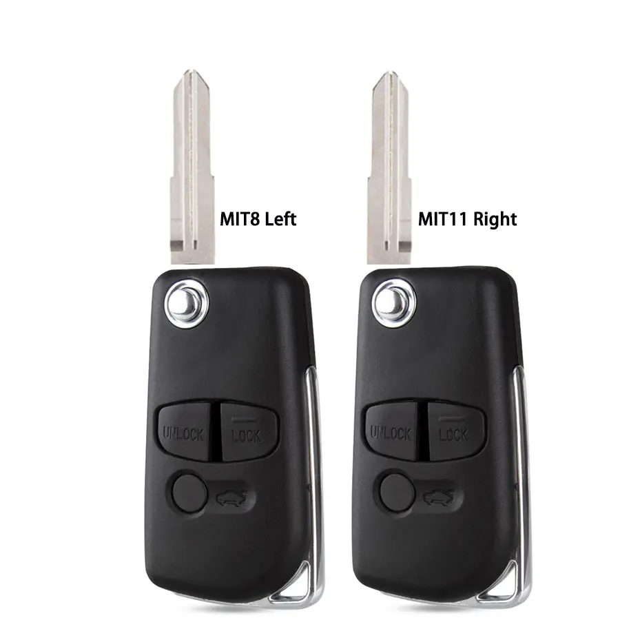 3 Button Modified Flip Remote Key Shell Case Fob For Mitsubishi Lancer Evolution Grandis Outlander 1
