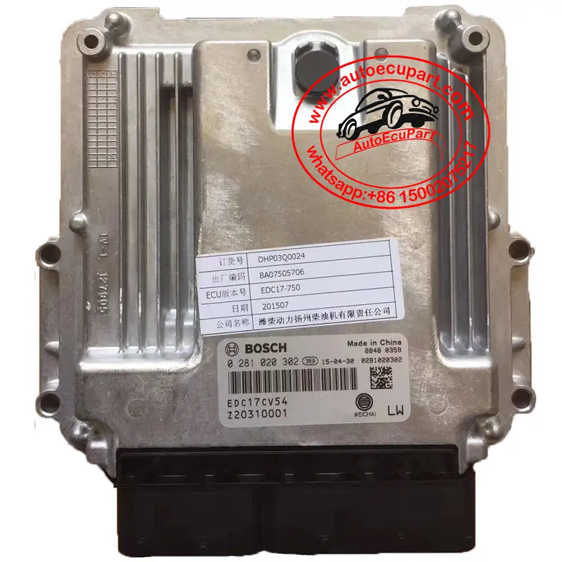 New Original Bosch Edc17cv54 Ecu 0281020323/0281020302 For Yc4eg185-50 Diesel Engine 1