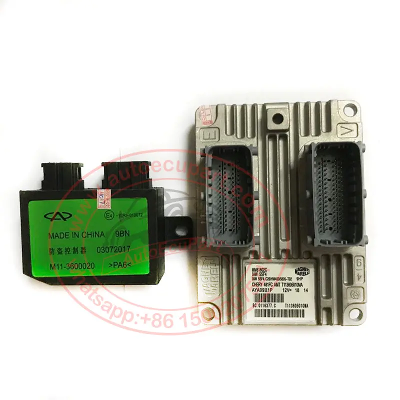 New Original Ecu T11-3605010Ma, T113605010ma  Magneti Marelli + Immobilizer M11-3600020 03072017 For Chery Tiggo Fl, Tiggo3 Engine Controller 1