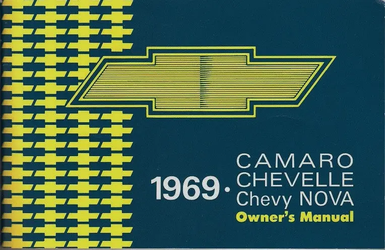 1969 69 Camaro Chevelle Nova El Camino Malibu Ss Factory Owners Owner's Manual 1