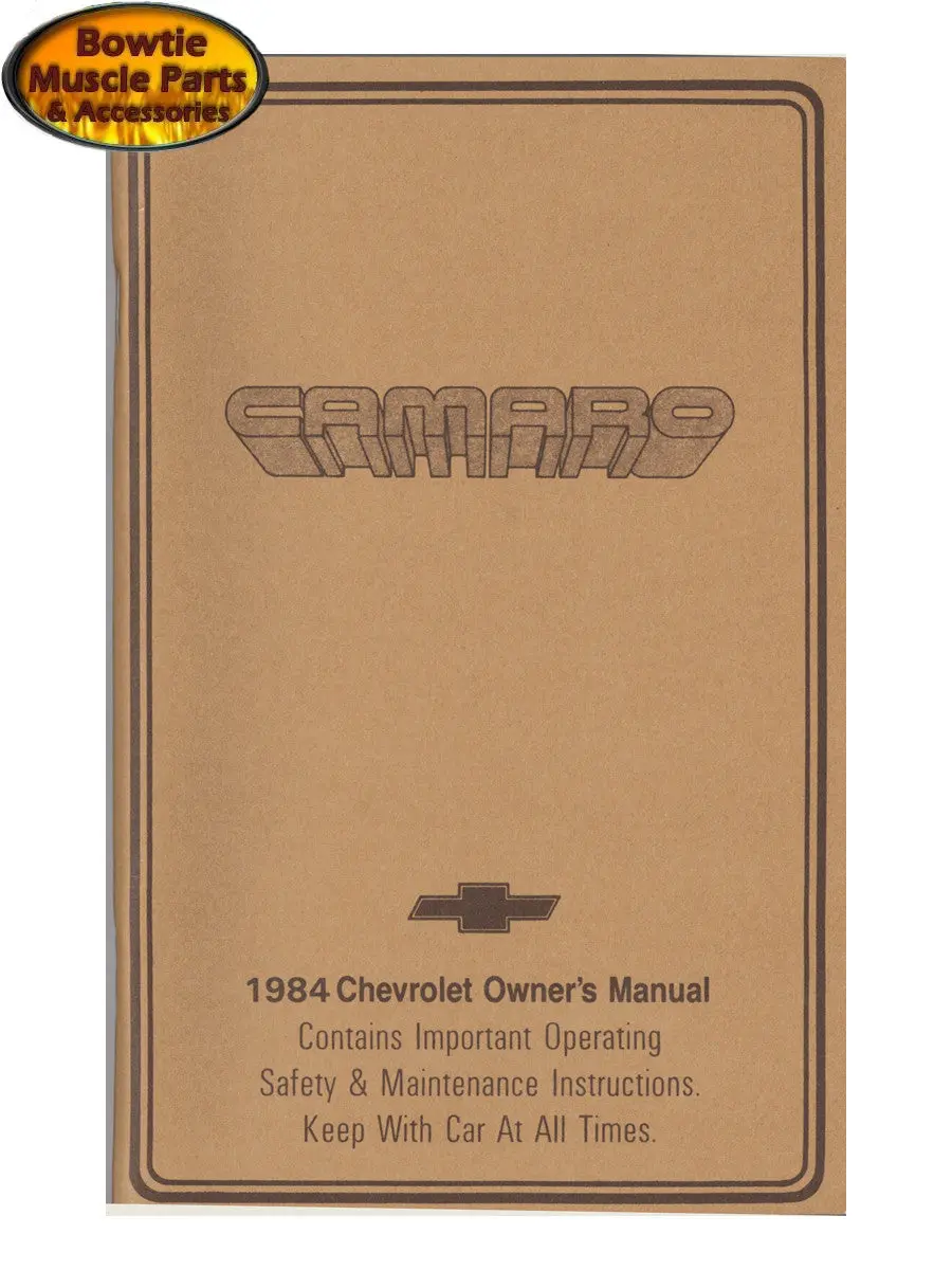 1984 84 Camaro Z28 Berlinetta Factory Owners Manual Owner's 1