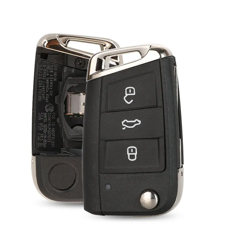Original 5G6959752bl 5C Chip 434Mhz Flip Remote Keyless Go For Vw Tayron T-Roc Tiguan Car Key Fob (5G6 959 752 Bl) 1