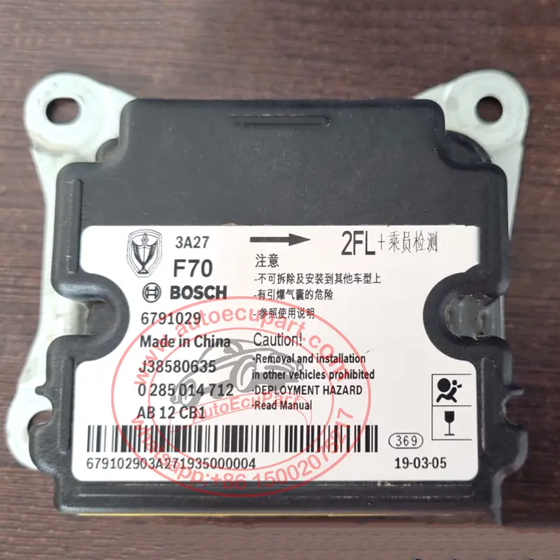 Original 6791029 J38580635 0285014712 Airbag Control Unit For Jinbei Konect F70 Srs Controller 1