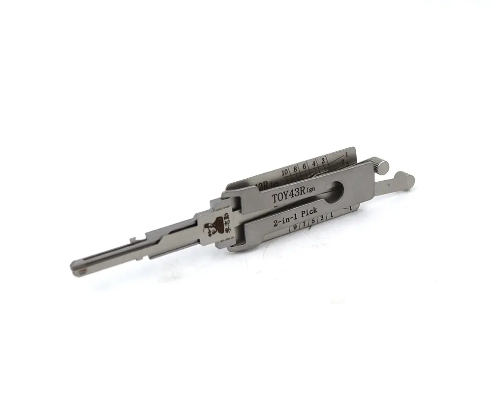 Original Lishi 2-In-1 Pick Decoder Tool Toy43r 10-Cut (B108/B110) For Isuzu, Gmc, Chevrolet Ignition Anti Glare Type 1