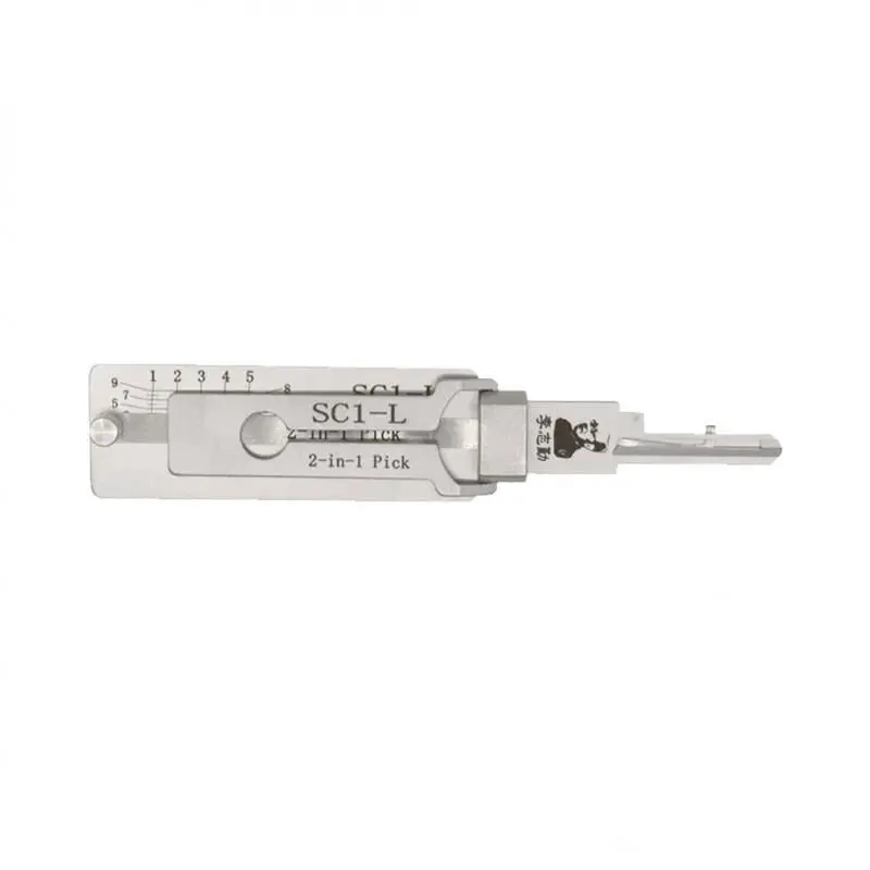 Original Lishi Sc1-L Left Handed Residential Commercial 2-In-1 Lock Pick Decoder  5-Pin Schlage Keyway Tool—Anti Glare 1