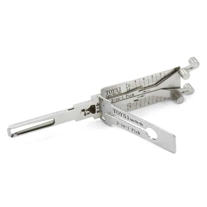 Original Lishi Va8 Toy51 2In1 Decoder And Pick 8 Cuts To Va2 Key Blank For Toyota Corolla Yaris Aygo 1