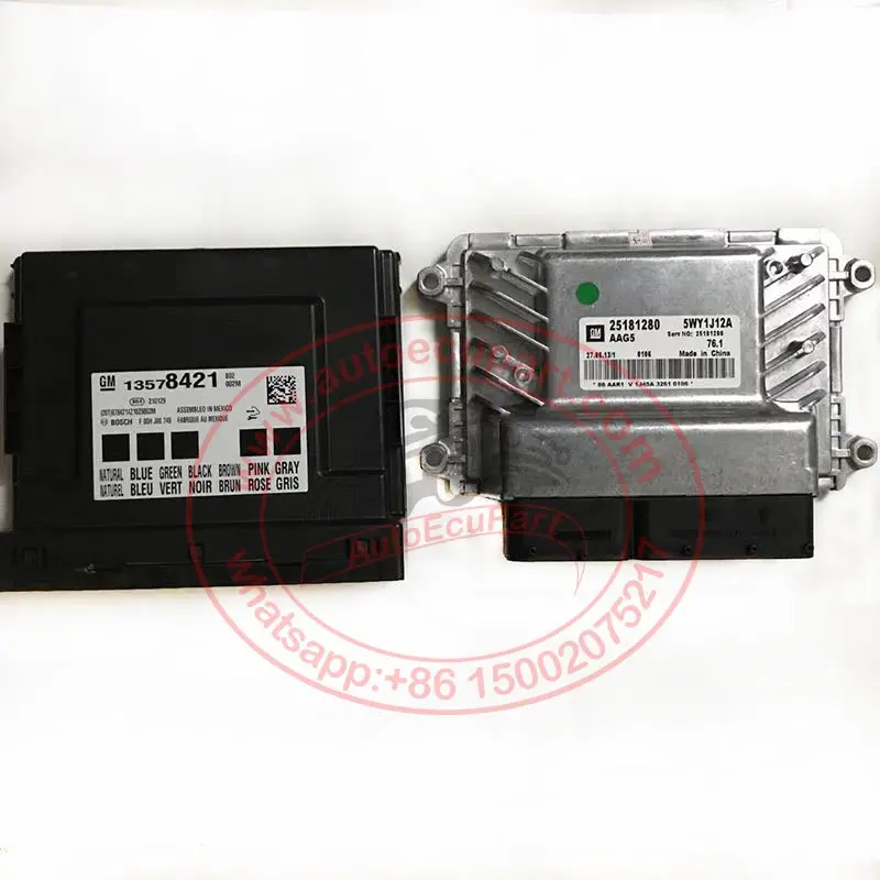 Original New Bcm 13578421 + New Ecu 25181280 5Wy1j12a For Gm Chevrolet Cruze, Camaro, Buick Allure, Lacrosse Body Control Module With Engine Computer 1