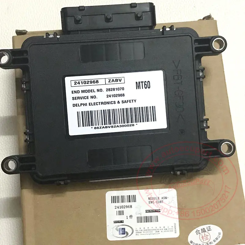 Original New Delphi Mt60 Ecu 24102968 Zabv For Gm Chevrolet Sail Aveo Ecm Electronic Control Unit (Compatible 24106050) 1
